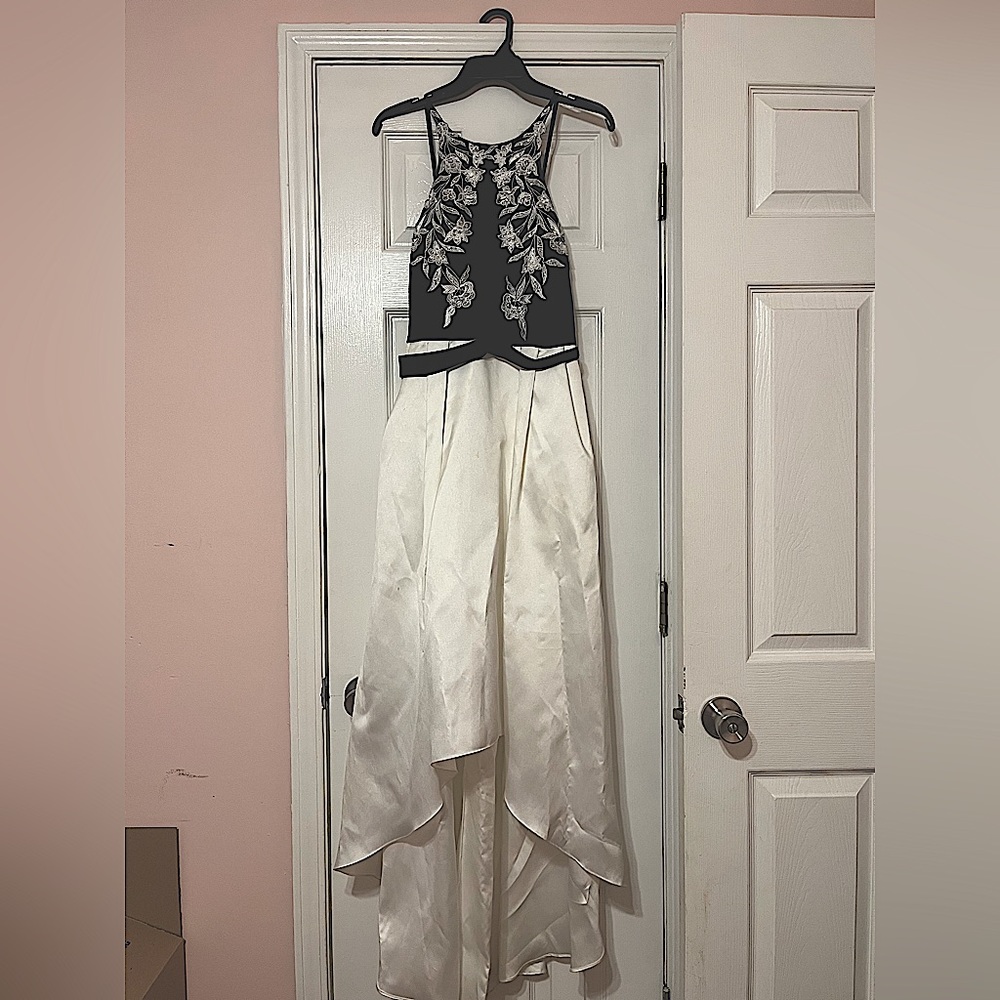 Black and White High-Low Dress